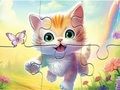 Jigsaw Puzzle: ਬਟਰਫਲਾਈ ਨਾਲ ਬਿੱਲੀ ਦਾ ਬੱਚਾ 