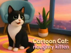 Cartoon Сat: naughty kitten