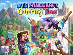 BTS Minecraft Coloring Time