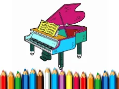 Back To School: Piano Coloring Book
