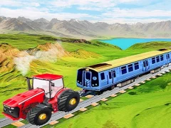 Chained tractor towing train