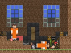 Escape from the prison in Mineblock! Destruction!