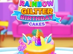 Rainbow Glitter Birthday Cakes