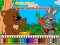 Coloring book: Bear and rabbit