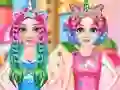 Princesses Rainbow Unicorn Hair Salon