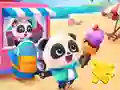Jigsaw Puzzle: Baby Panda Ice Cream Car