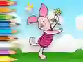 Coloring Book: Piglet Holds Toy Windmill