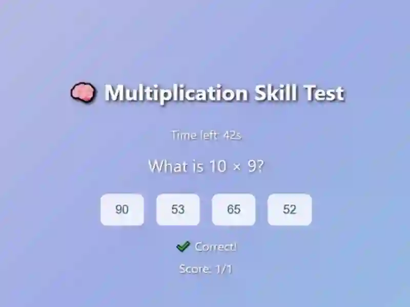 Multiplication Skill Test
