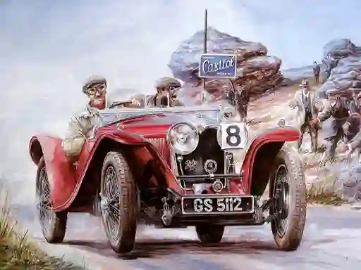 Painting Vintage Cars Jigsaw Puzzle 2