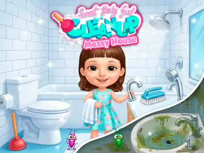 Sweet Baby Girl Cleanup Messy House