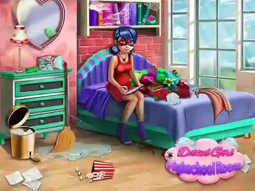 Dotted Girl: Highschool room