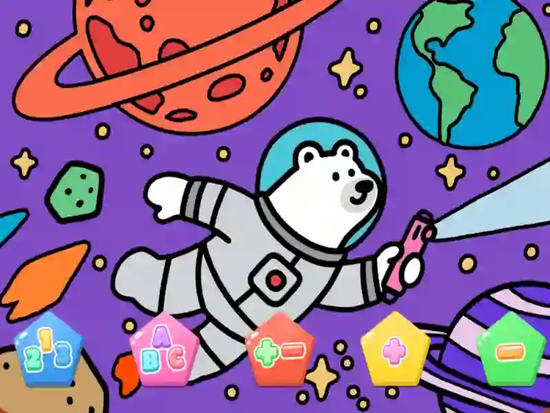 Color By Code Space Bear