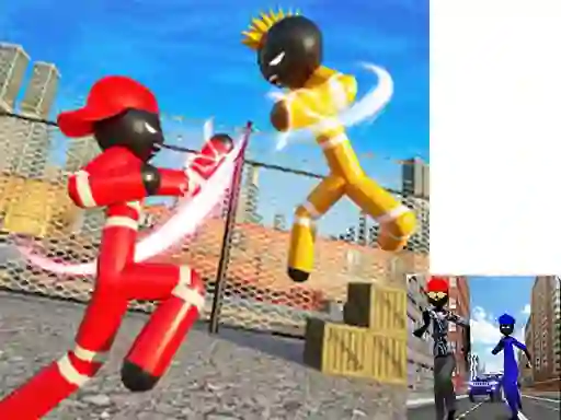 Stickman Police vs Gangsters Street Fight