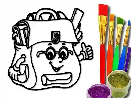 Back To School: School Bag Coloring Book