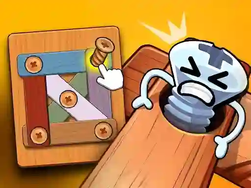 Wood Bolts Nuts Screw Pin Puzzle