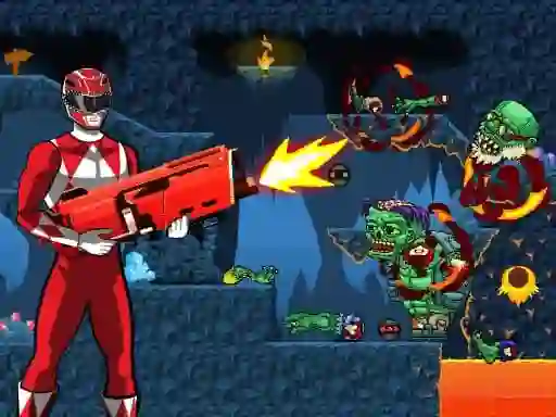 Power Rangers shoot Zombie