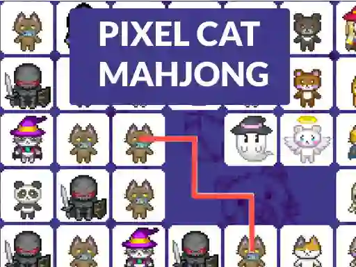 Pixel cat mahjong