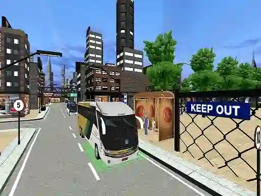 City Coach Bus Passenger Driving:Bus Parking 2021