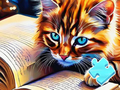 Jigsaw Puzzle: ਕੈਟ ਰੀਡਿੰਗ 