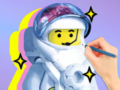 ਰੰਗਦਾਰ ਕਿਤਾਬ: LEGO ਪੁਲਾੜ ਯਾਤਰੀ 